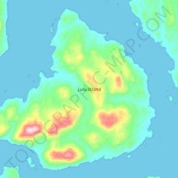 Mapa topográfico Lulu Island, altitud, relieve