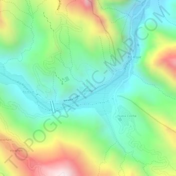 Mapa topográfico Colcha, altitud, relieve