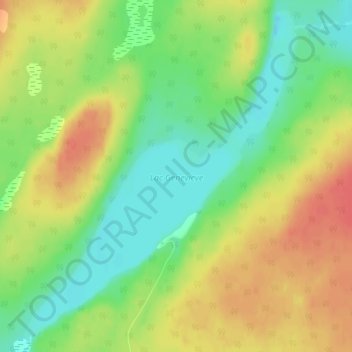 Mapa topográfico Lac Geneviève, altitud, relieve