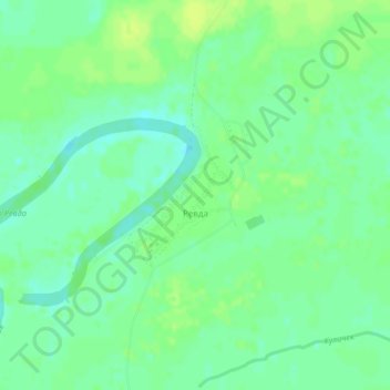 Mapa topográfico Ревда, altitud, relieve