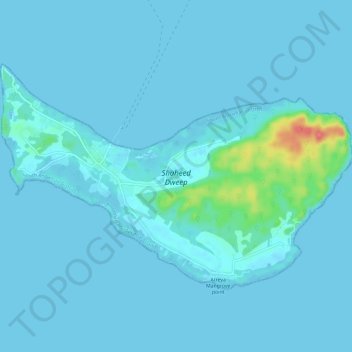 Mapa topográfico Neil Island, altitud, relieve