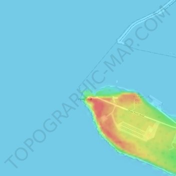 Mapa topográfico Orote Island, altitud, relieve