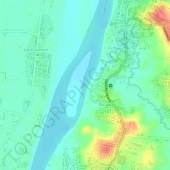 Mapa topográfico Cagayan River, altitud, relieve