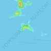 Mapa topográfico Little Saint James Island, altitud, relieve