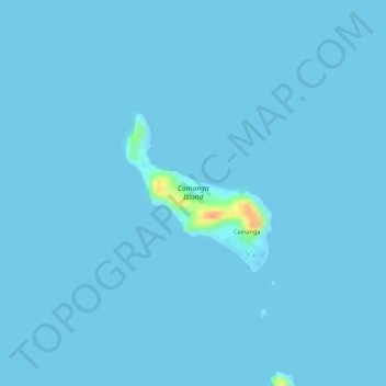 Mapa topográfico Camanga Island, altitud, relieve