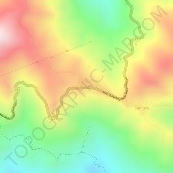 Mapa topográfico San Pablo, altitud, relieve