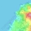 Mapa topográfico A Illa, altitud, relieve