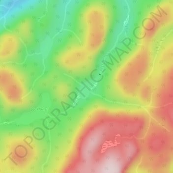 Mapa topográfico Lac Mordeux, altitud, relieve