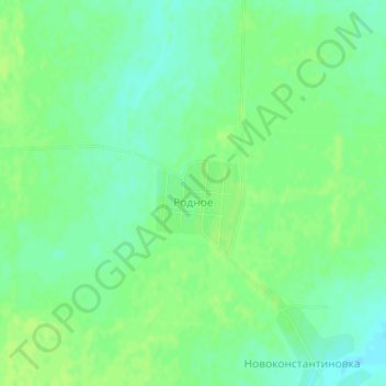 Mapa topográfico Родное, altitud, relieve