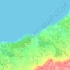 Mapa topográfico Padang Padang Beach, altitud, relieve