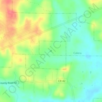 Mapa topográfico Calera, altitud, relieve