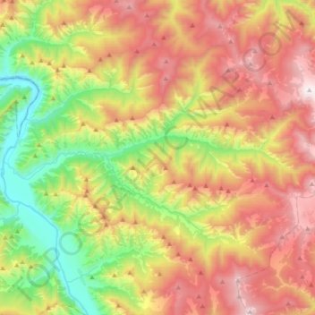 Mapa topográfico Эдиган, altitud, relieve
