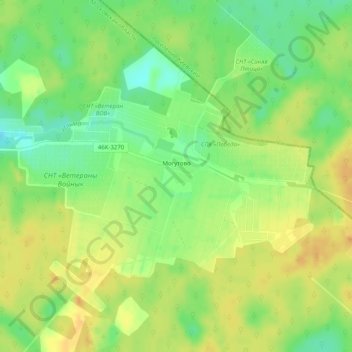 Mapa topográfico Могутово, altitud, relieve