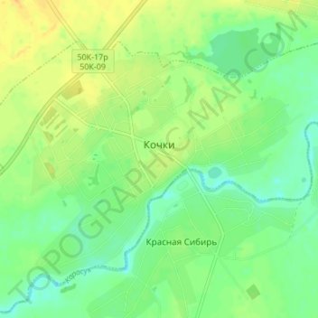 Mapa topográfico Кочки, altitud, relieve