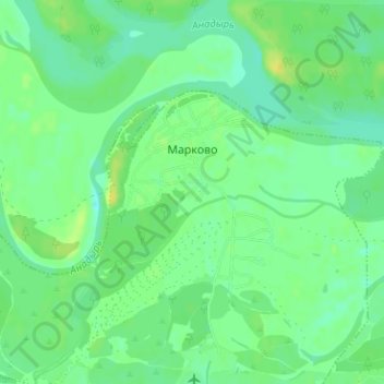 Mapa topográfico Марково, altitud, relieve