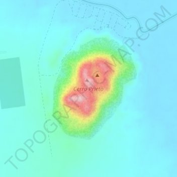 Mapa topográfico Cerro Prieto, altitud, relieve