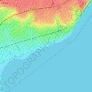 Mapa topográfico Balmy Beach, altitud, relieve