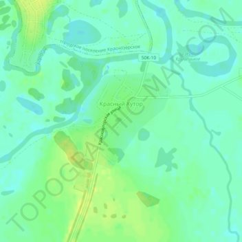 Mapa topográfico Красный Хутор, altitud, relieve