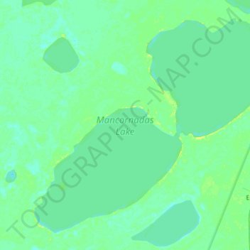 Mapa topográfico Mancornadas Lake, altitud, relieve