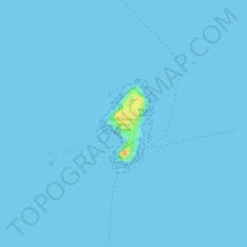 Mapa topográfico Staffa, altitud, relieve