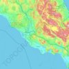 Mapa topográfico Lazio, altitud, relieve