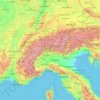 Mapa topográfico Alpi, altitud, relieve