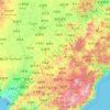Mapa topográfico Jilin, altitud, relieve