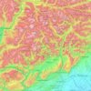 Mapa topográfico Dolomiti, altitud, relieve