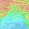 Mapa topográfico Friuli Venezia Giulia, altitud, relieve