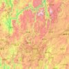 Mapa topográfico 昆明市 (Kunming), altitud, relieve