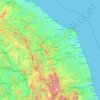 Mapa topográfico Marche, altitud, relieve