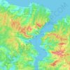 Mapa topográfico Sarıyer, altitud, relieve